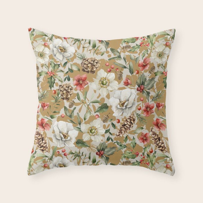 Winter flowers WP1 Throw Pillow Gallery Image 6