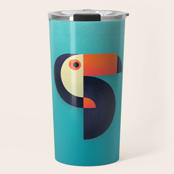 Toucan Geometric - Aqua Travel Mug Gallery Image 1
