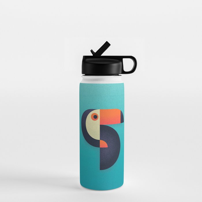 Toucan Geometric - Aqua Water Bottle Gallery Image 1