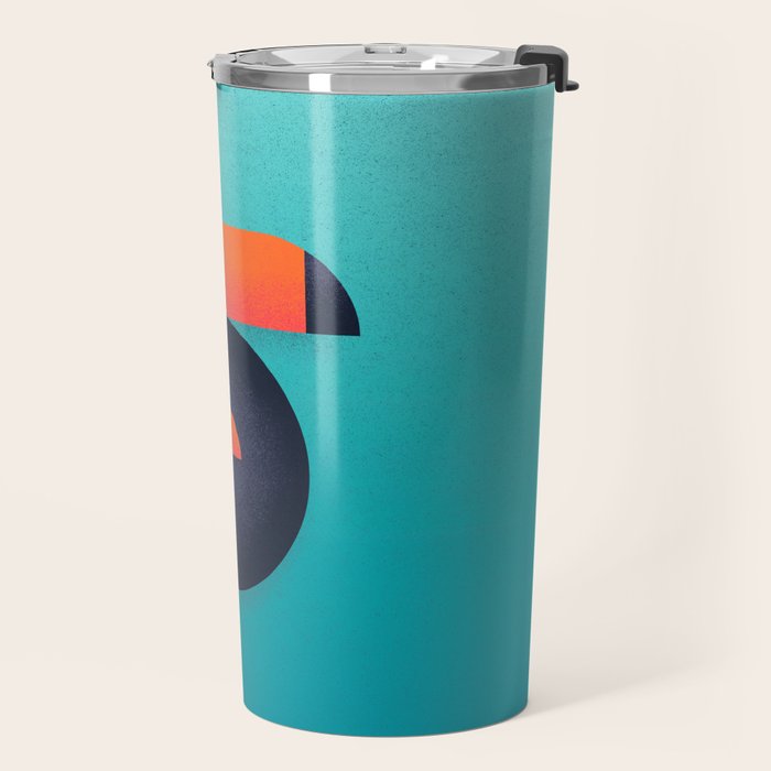 Toucan Geometric - Aqua Travel Mug Gallery Image 2