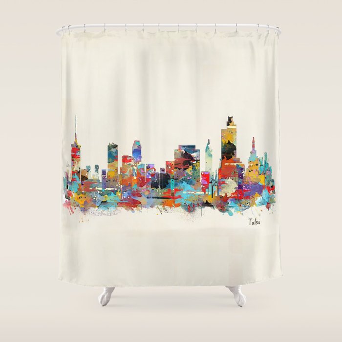 Tulsa Oklahoma skyline Shower Curtain Gallery Image 1