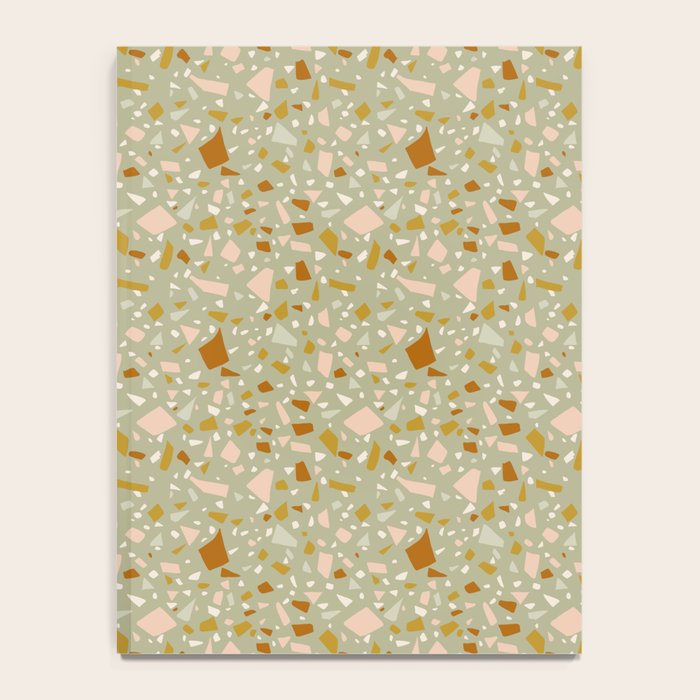 Mediterranean Terrazzo Mosaic Sage Peach Gold  Notebook Gallery Image 4