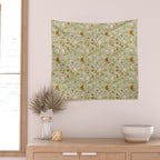 Mediterranean Terrazzo Mosaic Sage Peach Gold  Wall Tapestry Gallery Image 2