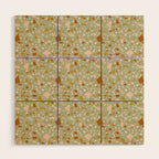 Mediterranean Terrazzo Mosaic Sage Peach Gold  Wood Wall Art Gallery Image 1