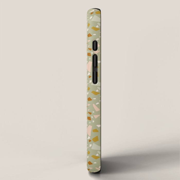 Mediterranean Terrazzo Mosaic Sage Peach Gold  iPhone Case Gallery Image 2