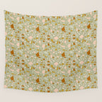 Mediterranean Terrazzo Mosaic Sage Peach Gold  Wall Tapestry Gallery Image 4
