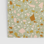 Mediterranean Terrazzo Mosaic Sage Peach Gold  Poster Gallery Image 3