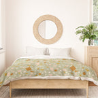 Mediterranean Terrazzo Mosaic Sage Peach Gold  Duvet Cover Gallery Image 3