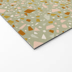 Mediterranean Terrazzo Mosaic Sage Peach Gold  Welcome Mat Gallery Image 2