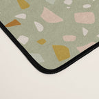 Mediterranean Terrazzo Mosaic Sage Peach Gold  Desk Mat Gallery Image 4