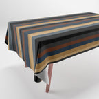 Classic Stripes V - Dark Vintage  Tablecloth Gallery Image 1
