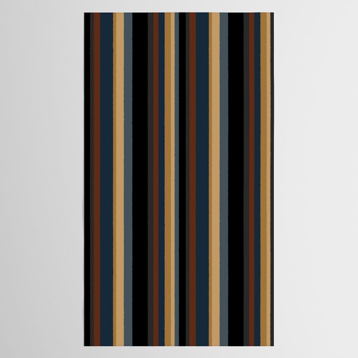 Classic Stripes V - Dark Vintage  Tablecloth Gallery Image 2