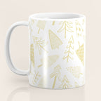 Goldd christmas pine tree doodle pattern Coffee Mug Gallery Image 3
