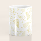 Goldd christmas pine tree doodle pattern Coffee Mug Gallery Image 4
