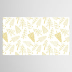 Goldd christmas pine tree doodle pattern Tablecloth Gallery Image 2