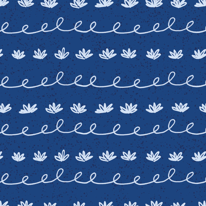 Abstract Cookie Pattern Doodle in Navy & Sky Blue Coffee Mug Gallery Image 2