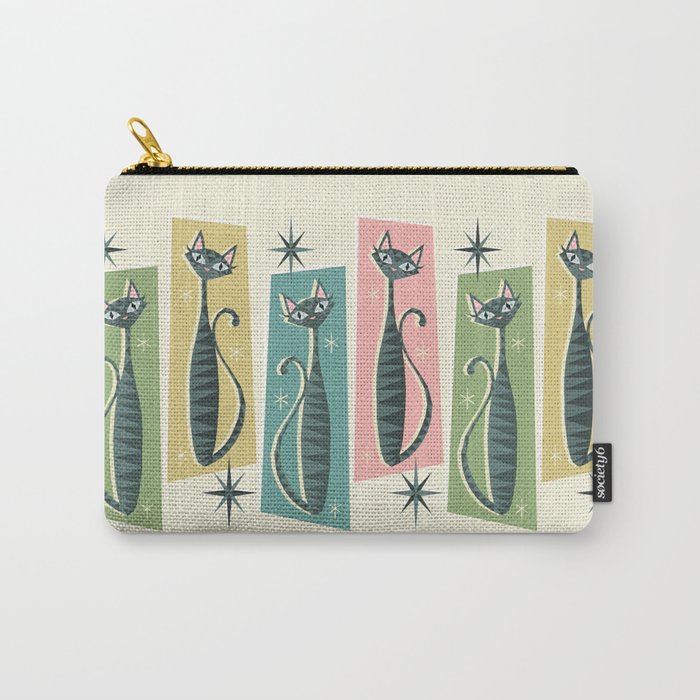 Retro Patchwork Tabbies ©studioxtine Carry All Pouch Gallery Image 1