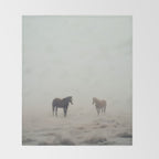 Horses in the Mist I Throw Blanket Gallery Image 2