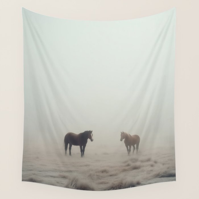 Horses in the Mist I Wall Tapestry Gallery Image 4