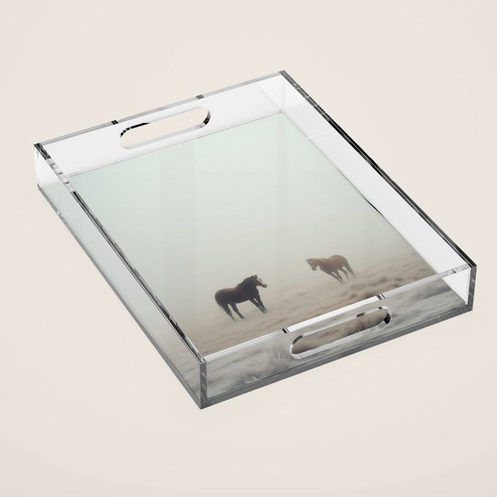 Horses in the Mist I Acrylic Tray Gallery Image 1