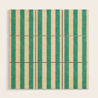 Cabana Stripe - teal and cream Wood Wall Art Gallery Image 1