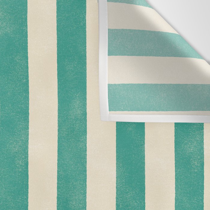 Cabana Stripe - teal and cream Wall Tapestry Gallery Image 3