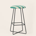 Cabana Stripe - teal and cream Stool Gallery Image 1