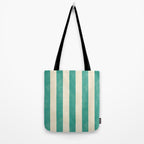 Cabana Stripe - teal and cream Tote Bag Gallery Image 2