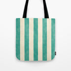 Cabana Stripe - teal and cream Tote Bag Gallery Image 1