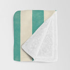 Cabana Stripe - teal and cream Throw Blanket Gallery Image 3