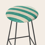 Cabana Stripe - teal and cream Stool Gallery Image 2
