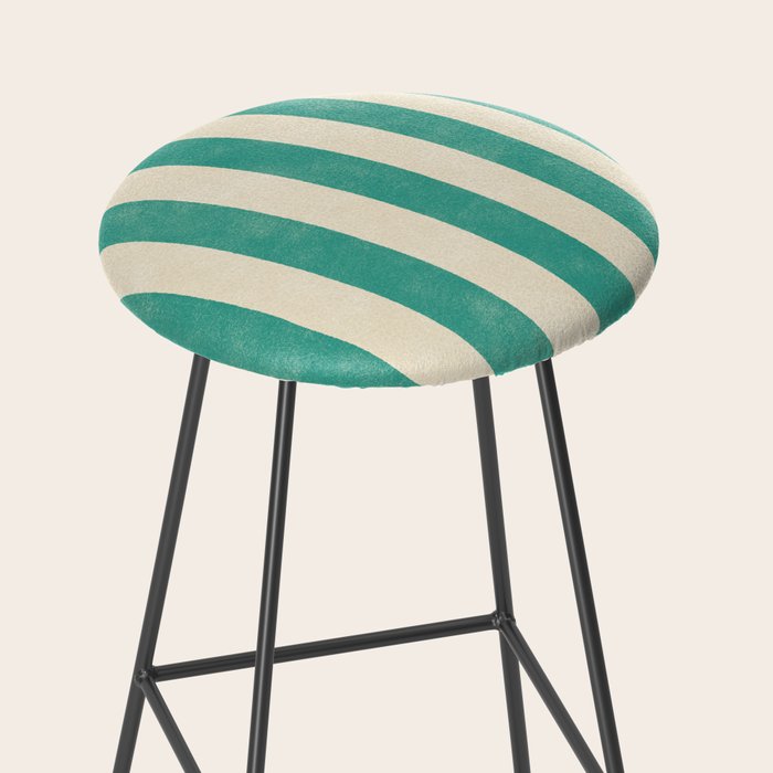 Cabana Stripe - teal and cream Stool Gallery Image 2