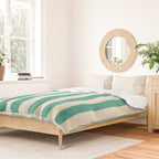Cabana Stripe - teal and cream Duvet Cover Gallery Image 2