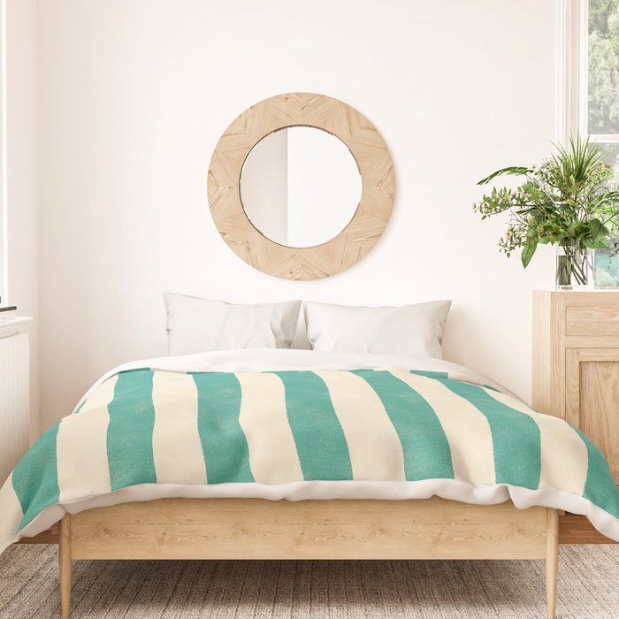 Cabana Stripe - teal and cream Duvet Cover Gallery Image 3