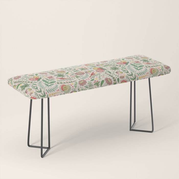 Swedish Floral - Cream Bench Gallery Image 1