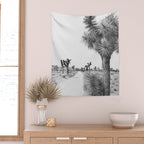 Black and White Cactus - Joshua Tree Wall Tapestry Gallery Image 2