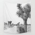 Black and White Cactus - Joshua Tree Wall Tapestry Gallery Image 4