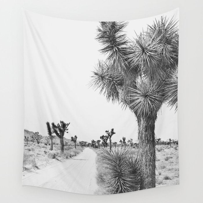 Black and White Cactus - Joshua Tree Wall Tapestry Gallery Image 4