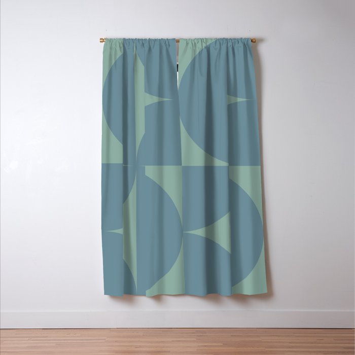 Bauhaus Mid Century Modern Geometric V Window Curtain Gallery Image 3