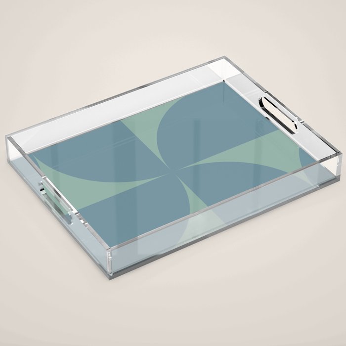 Bauhaus Mid Century Modern Geometric V Acrylic Tray Gallery Image 1