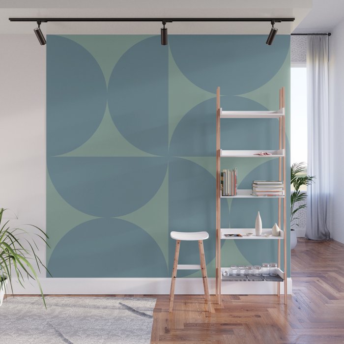 Bauhaus Mid Century Modern Geometric V Wall Mural Gallery Image 1