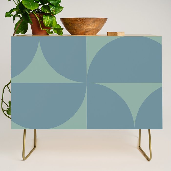 Bauhaus Mid Century Modern Geometric V Credenza Gallery Image 1
