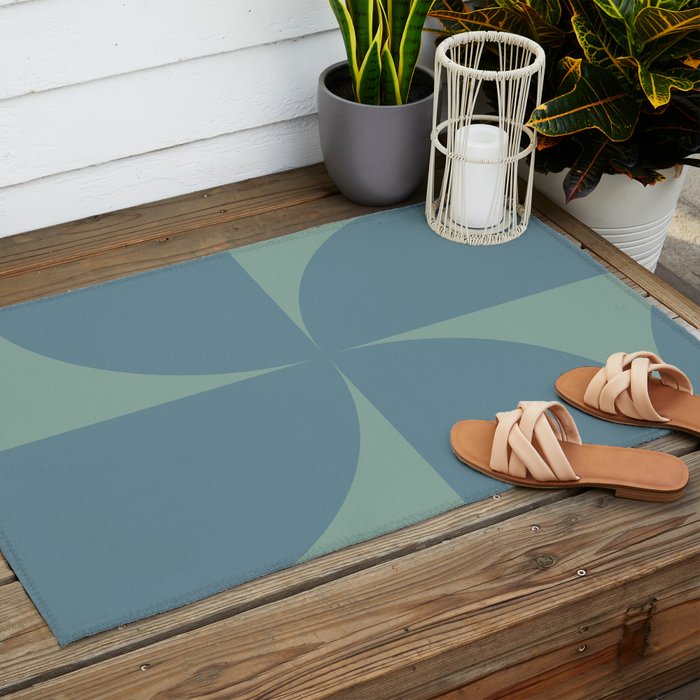 Bauhaus Mid Century Modern Geometric V Outdoor Rug Gallery Image 2