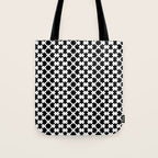 Black and white puzzle piece shape pattern Tote Bag Gallery Image 1