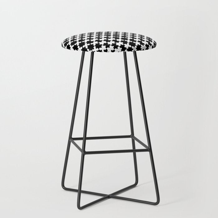 Black and white puzzle piece shape pattern Stool Gallery Image 1