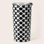 Black and white puzzle piece shape pattern Travel Mug Gallery Image 2