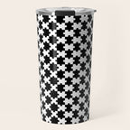 Black and white puzzle piece shape pattern Travel Mug Gallery Image 1