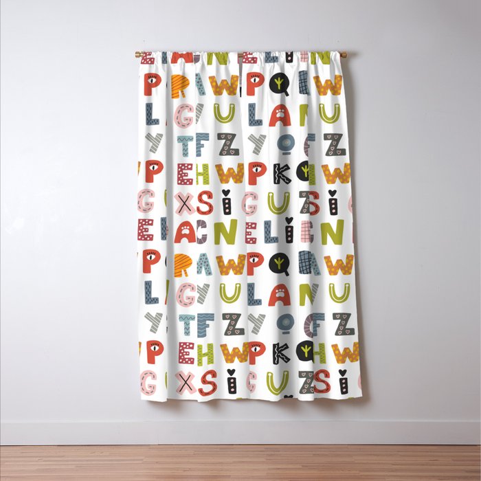 Decorative Alphabet Window Curtain Gallery Image 3