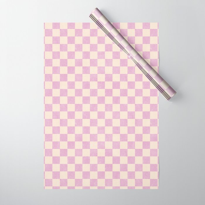 CHECKER - 001 - Rose Quartz Wrapping Paper Gallery Image 1
