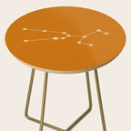 Taurus Zodiac Star Constellation Line Art Orange Side Table Gallery Image 2